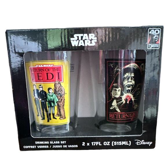 Disney Funko Star Wars Return of the Jedi 40th Anniversary Drinking Glass Set - Picture 1 of 4